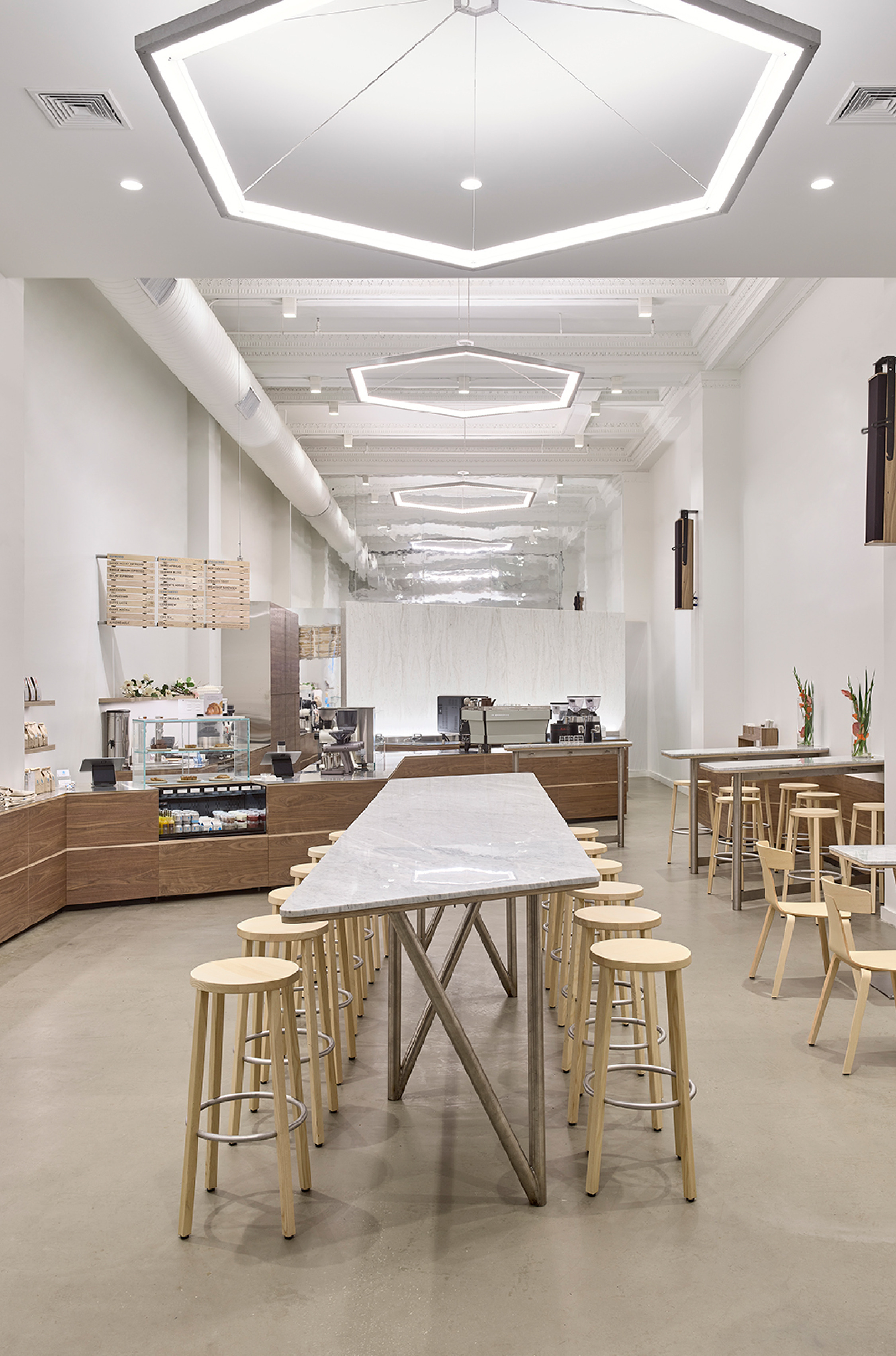 Blocco stool and remo wood in ash natural at blue bottle gramercy